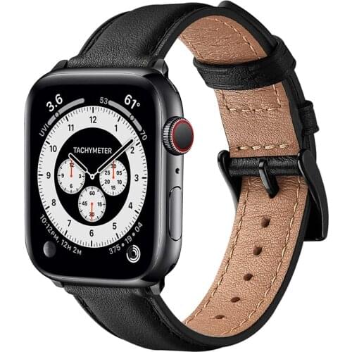 Bands for apple watch 6 5 4 44mm 40mm se band women men Genuine Leather bracelet for iwatch applewatch se 3 42mm 38mm strap belt