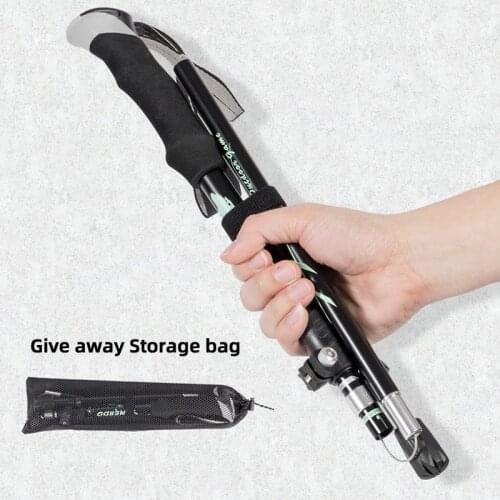 1PC Walking Stick Outdoor Folding Trekking Pole Hiking Shockproof Adjustment 5-Section Aluminum Alloy Trekking Pole Walking