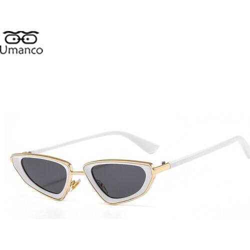 High Quality Cat Eye Sunglasses for Women Men With Metal Frame AC Lens Black White Pink Female Eyglasses Travel Beach Anti UV400