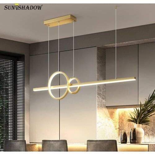 Black&Gold Modern Led Pendant Light for Dining room Kitchen Living room Pendant Lamp 110V 220V Hanging Lamp Lighting Fixtures