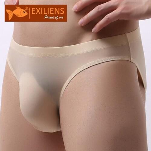 EXILIENS New Men Brief Sexy Mens Briefs Underwear Silk Cueca Masculina Ropa Interior Hombre Gay Calzoncillos Slip Sous Size S-XL