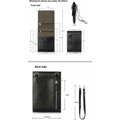 Universal Leather Shoulder Belt Phone Case Pouch For Galaxy Note9/Note 8/A6+ (2018)/J6/A6 (2018)/J7 Prime (2018)/S9/S9 Plus/A7