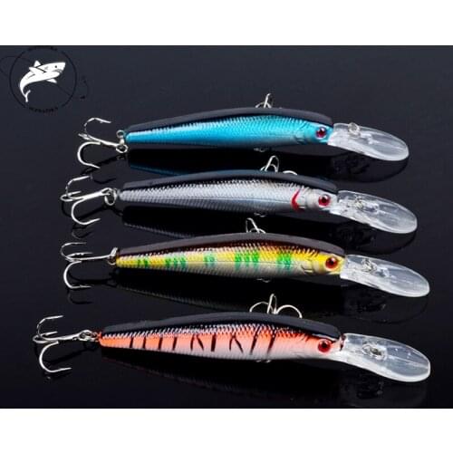 4pcs/lot Trolling Minnow Wobblers Sea Fishing Lure 125mm/14g 4# Hook Ocean Bait Artificial Crankbait Pesca Jerkbait Boat Trailer
