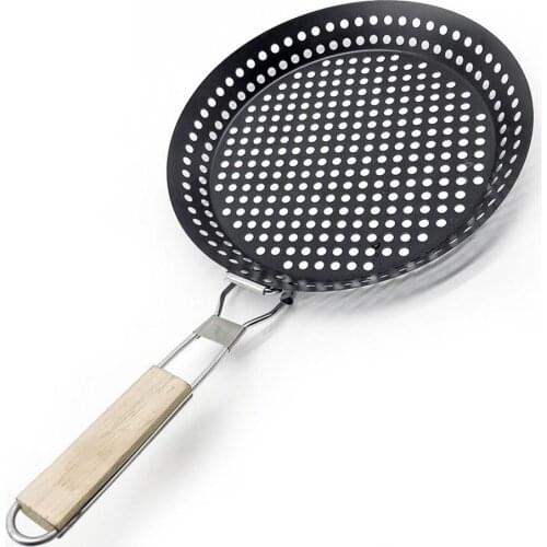 High-Quality Bakeware Grill Pan Stainless Steel Grill Tray Round Grill Basket With Large Holes Grill Tray Plate For BBQ Grill