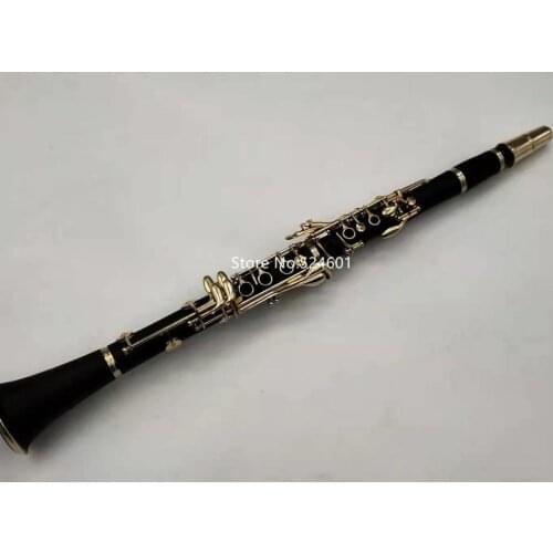 High Quality Clarinet C Tone 17 Keys Ebony Wood Gold Plated Professional musical instrument With Case Free Shipping