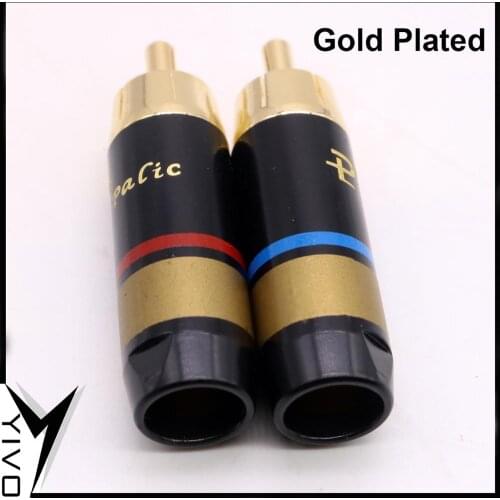YIVO XXSH Hi-end HIFI DIY Brass 62% copper plating 24K gold Video audio jack connector RCA Plug Connectors