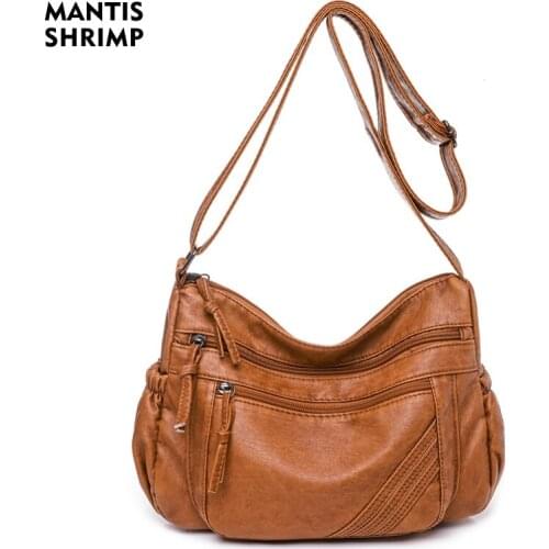 Crossbody Bag Women Multifunction Messenger Bag Pu Leather Shoulder Bag Multi-pocket Bag Female Small Bags Casual Hobos for Girl