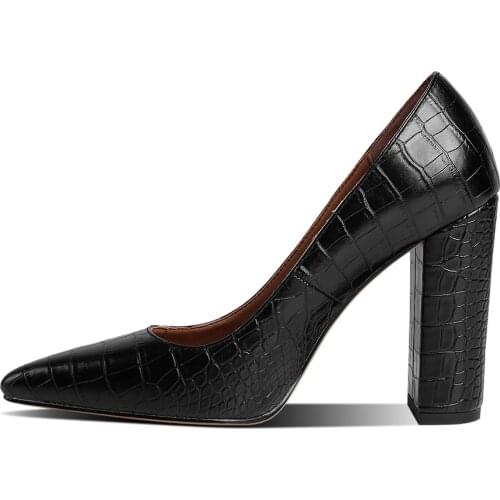 2021 Woman Sexy 11cm High Heels Party Shoes Women shoes Blue Brown Yellow Chunky heels Pointed toe Wedding Pumps Big Size 43