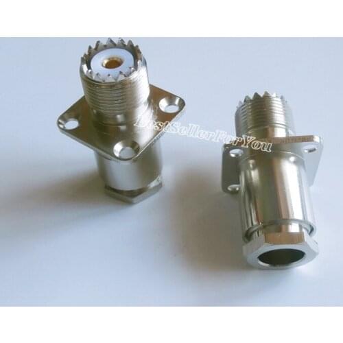 1Pcs UHF SO239 Jack female flange /Panel mount connector Clamp LMR400 RG8 RG214