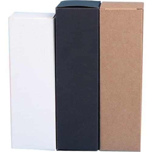 100pcs- Multiple sizes Blank Kraft Paper Box White Paper Black Paper Eyeliner Pen Lipstick Gift Packaging Boxs Customizable logo