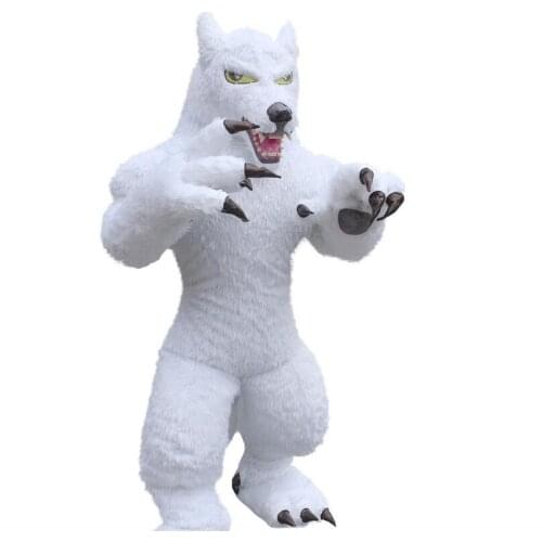 2m 2.6m 3m Inflatable White Wolf Mascot Costume Cosplay Party Game Fancy Dress Outfits Clothing Advertising Carnival Adults Suit