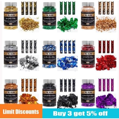 5g DIY Resin Mold Fillings Shiny Gold Leaf Flakes Sequins Glitters Confetti 24 Colors for UV Expoxy Jewelry Nail Art Painting