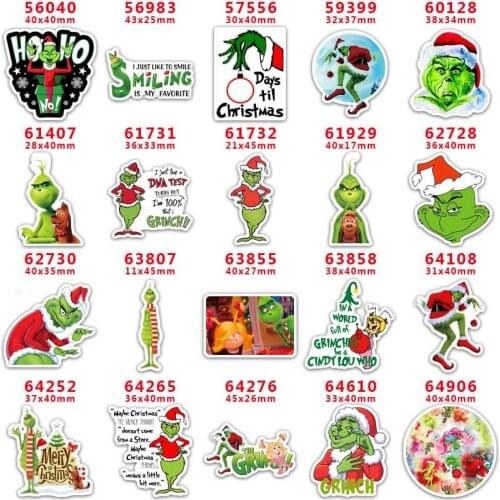 30pcs/Lot Merry Christmas Day Planar Resin for Charm Earrings Pendants DIY Jewelry Making Accessories PR56040