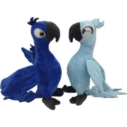 35cm Rio 2 Macaw Blu & Jewel Plush Toys Cute Cartoon Blue Parrot Bird Stuffed Animal Dolls Gifts for Kids Birthday Christmas