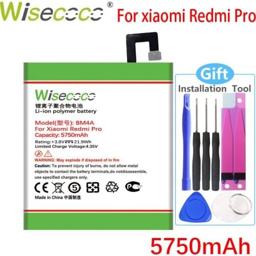 WISECOCO 5750mAh BM4A Battery For Xiaomi Redmi Pro Mobile Phone In Stock High Quality Battery+Tracking Number