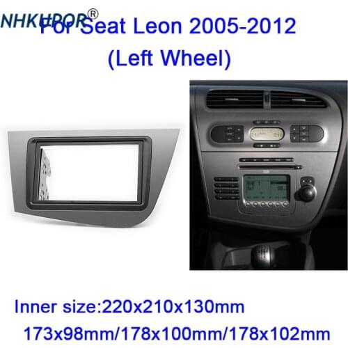 Car Stereo Radio Fascia Plate Panel Frame Kit For Seat Leon 2005-2012 (Left Wheel) Dashboard Installation Trim Mount