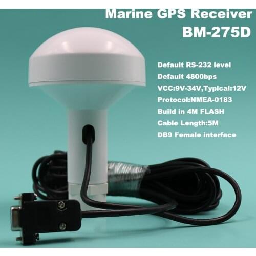 BEITIAN Boat ship GPS receiver,Marine GPS Receiver with antenna,4800bps,NMEA 0183,DB9 Connector with Screw Tube,BM-275D