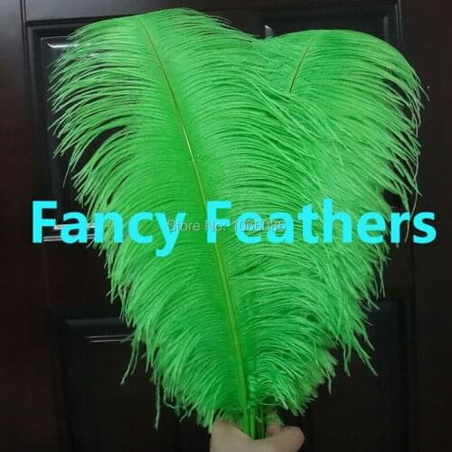 EMS Free Shipping 50pcs/lot 55-60cm 22-24 inches Top quality Green ostrich feathers ostrich plumages plumes