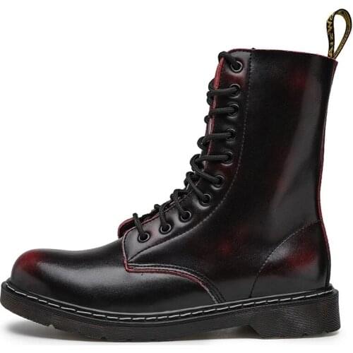 Winter boots work mens Martens boots leather mens ankle boots motorcycle mens shoes winter shoes size 35-46