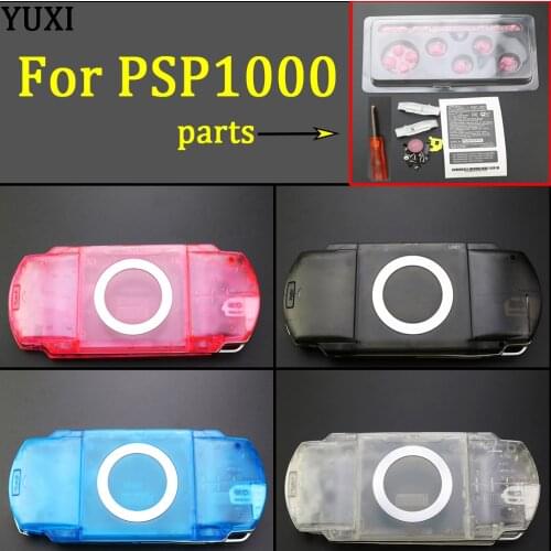 4 Colors Optional Clear Full Housing Shell Cover Case Replacement for Sony PSP1000 PSP 1000 Game Console with free screwdriver