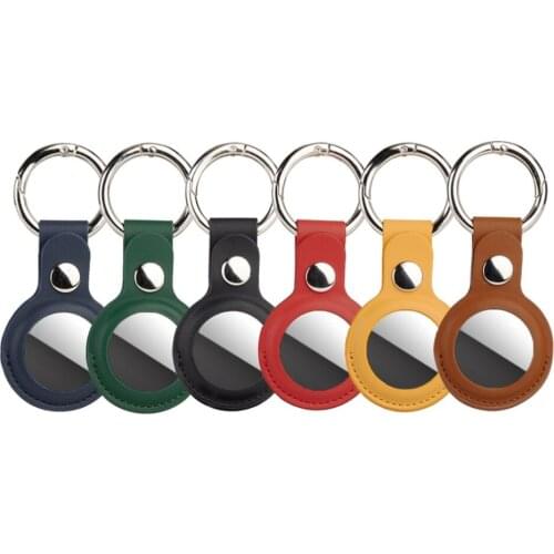 PU Leather Case Cover for Apple Airtag GPS Tracker Anti-lost Keychain Protective Sleeve For Ait Tags Cases