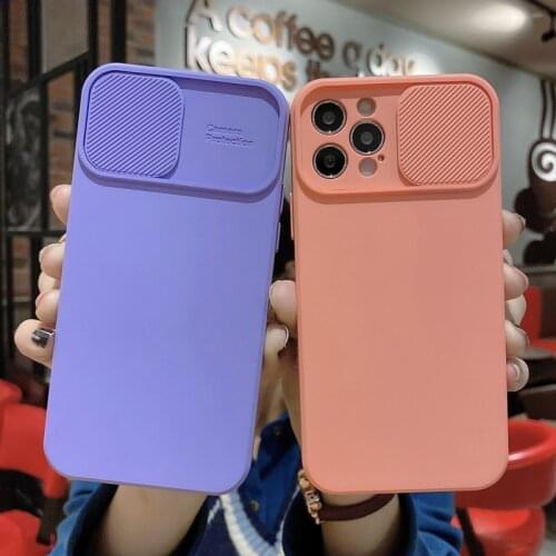 Ottwn Solid Color Phone Case For iPhone 12 Pro Mini 11 Pro Max X XR XS Max 7 8 Plus SE 2020 Lens Protection Soft TPU Back Cover