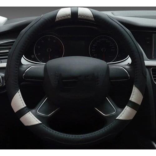 Car Steering Wheel Cover Genuine Leather Universal Volant Breathable Non-Slip Funda Volante Coche Car Assessoires Personality