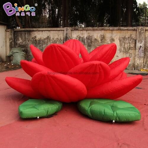 Eco-Friendly 3x3x1.4 meters inflatable camellia model for decoration / inflatable red flower balloon - toys