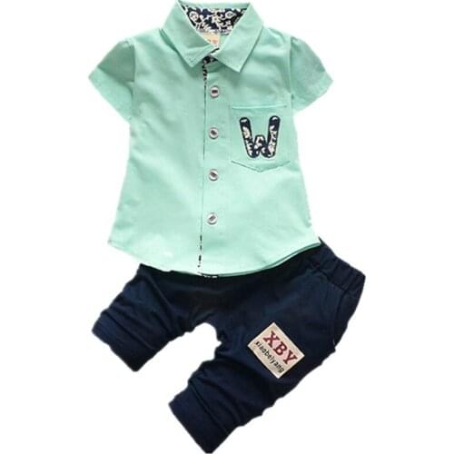 Summer Baby Boys Girls Cotton Clothing Sets Children Embroidery Letter Shirt Pants 2Pcs/Sets Fashion Toddler Outfit Tracksuits