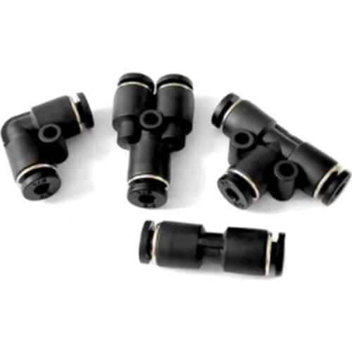 5pcs Miniature Mini Connector PU Straight Through PV Right Angle Elbow PE PY Tee 3mm 4mm 6mm Tracheal Quick Plug