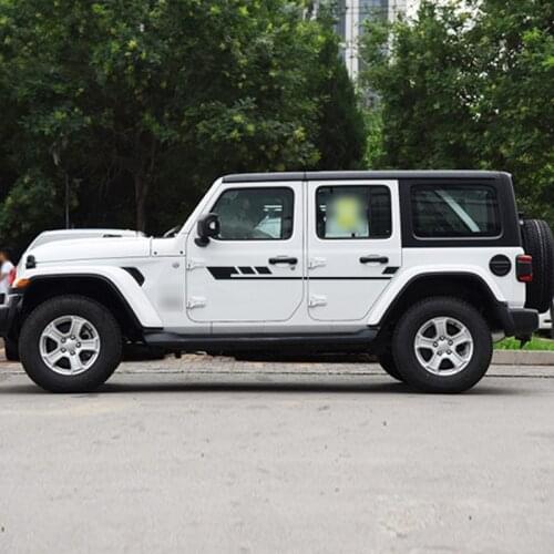 Car Sticker For Jeep Warngler rubicon jk 2007-2018 Cool Side Door Stripe 4X4 Off Road Graphic Vinyl Car Decals Custom Car Decal