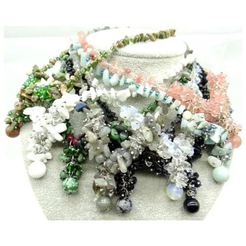 Natural stone Turquoise Opal Quartz crystal tiger eye Beaded Irregular pendant for diy jewelry making necklace AccessoriesA2