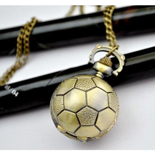 New trumpet cuju football Pocket Watch necklace vintage jewelry wholesale Korean sweater chain Europe wall charts