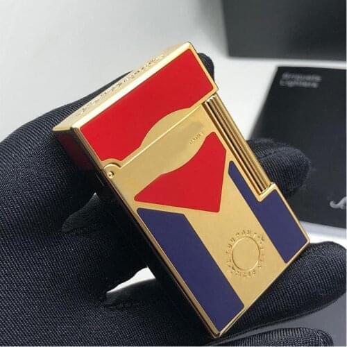 100% new vintage dupont gas lighter gas cigarette lighter polished jet gasoline flint lighter metal gas lighter