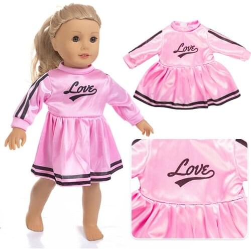 Clothes For Doll Fit 18 INCH Toy New Born Doll And American Doll Accessories LOVE Sports Dress