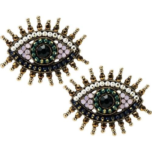 Personality S925 Pin Alloy Crystal Glass Acrylic Earrings Pearl Eyes European And American Minority Earrings