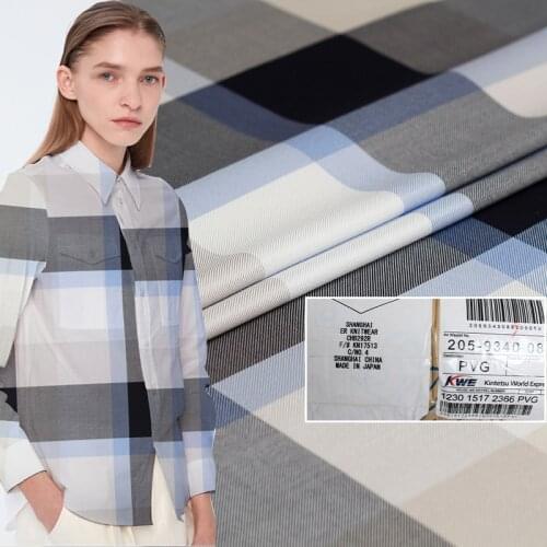 Pearlsilk Japanese Plaid Yarn Dyed Wool Thin Smooth Fabrics Garment Materials Autumn Women Shirt Sewing Cloth Freeshipping