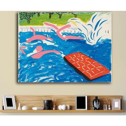 Afternoon Swimming, 1980 by DAVID HOCKNEY Painting Home Decor On Canvas Modern Wall Art Canvas Print Canvas Painting No Frame