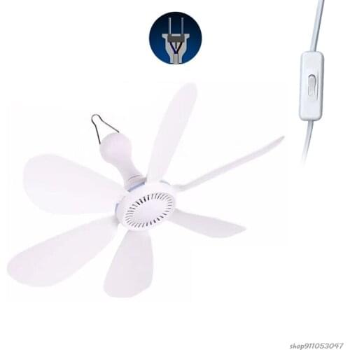 AC 220V 20W 6 Leaves One Speed 20.4in Ceiling Fan mini Fan Dormitory Hanging fan with 1.8m Power Cable On Off Switch Wholesales