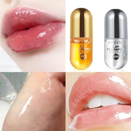 Plump Lip Oil Lip Enrichment Peppermint Capsule Lip Enrichment Cream Lip Oil Waterproof Lip Gloss Moisturizing Lip Glaze 5.5ml