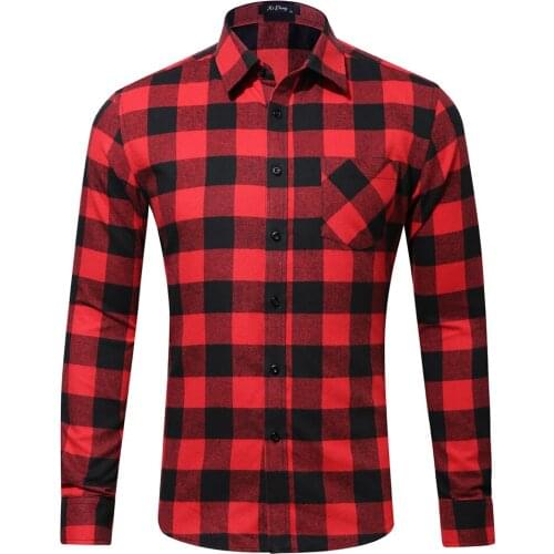 Flannel Plaid Shirt For Men100% Cotton Spring Autumn Casual Long Sleeve Shirts Soft Comfort Styles Brand Man US SIZE Oversize