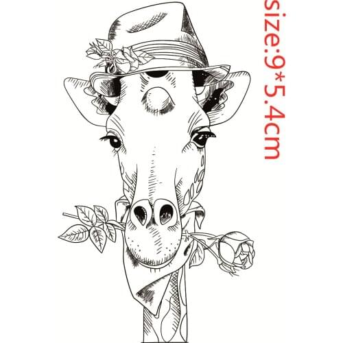 9x6 giraffe animal Transparent Silicone Rubber Stamp and metal die Sheet Cling Scrapbooking DIY Cute Pattern Photo Album Stamp