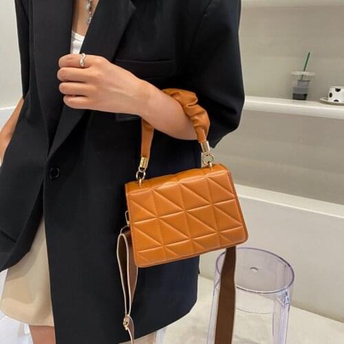 Shoulder Bag Female Crossbody Bag Women Designer Handbag Women Bag Purse Folds Retro Fashion 2021 New PU Leather Diamond Lattice