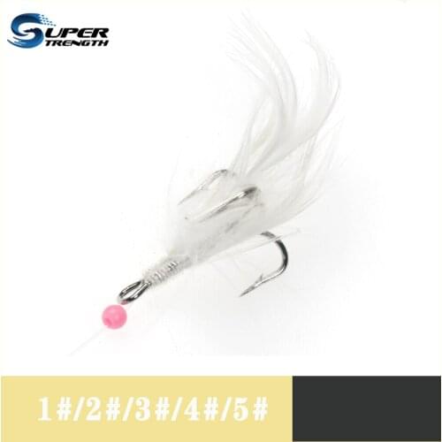 Super-strength Feather hook Luya hook 5 pcs/pack With feather hook 2# 4# 6# 8# 10# Musta hook Fishing hook