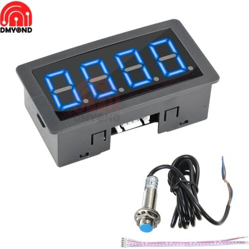 4 Digital LED Display Tachometer RPM Speed Meter High Precision Tachometer With Hall Proximity Switch Sensor NPN тахометр