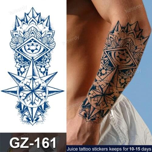 Lasting Juice Tattoo Sleeve Arm Leg Body Art Waterproof Temporary Tattoo Natural Organic Fruit Ink Totem Pirate Cross Sexy Tatoo
