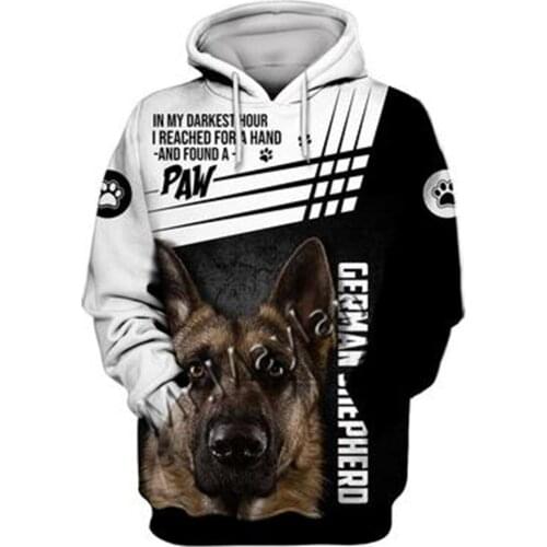 Unisex 3D German Shepherd Graphic Hoodie Harajuku Hoodie Alt Clothing Animal Crossing Streetwear Oversized Hoodie Pullover QW-06