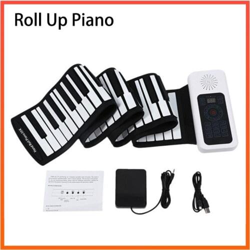88 Keys Universal Flexible Roll Up Soft Electronic Keyboard Piano for Guitar Players