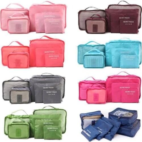 6 Pieces\set Oxford packing cube Waterproof Travel Bag One set Large Capacity Of Clothing Sorting Organize Bag