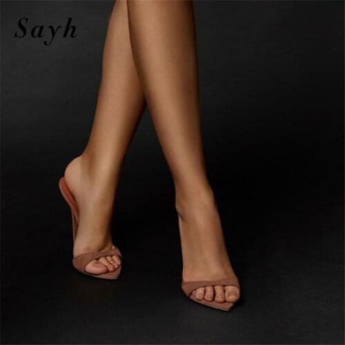 Women Sandals Shoes Super High Heels Sandals Stilettos Suede Pumps Peep Toe Sexy Party Club Dress Shoes